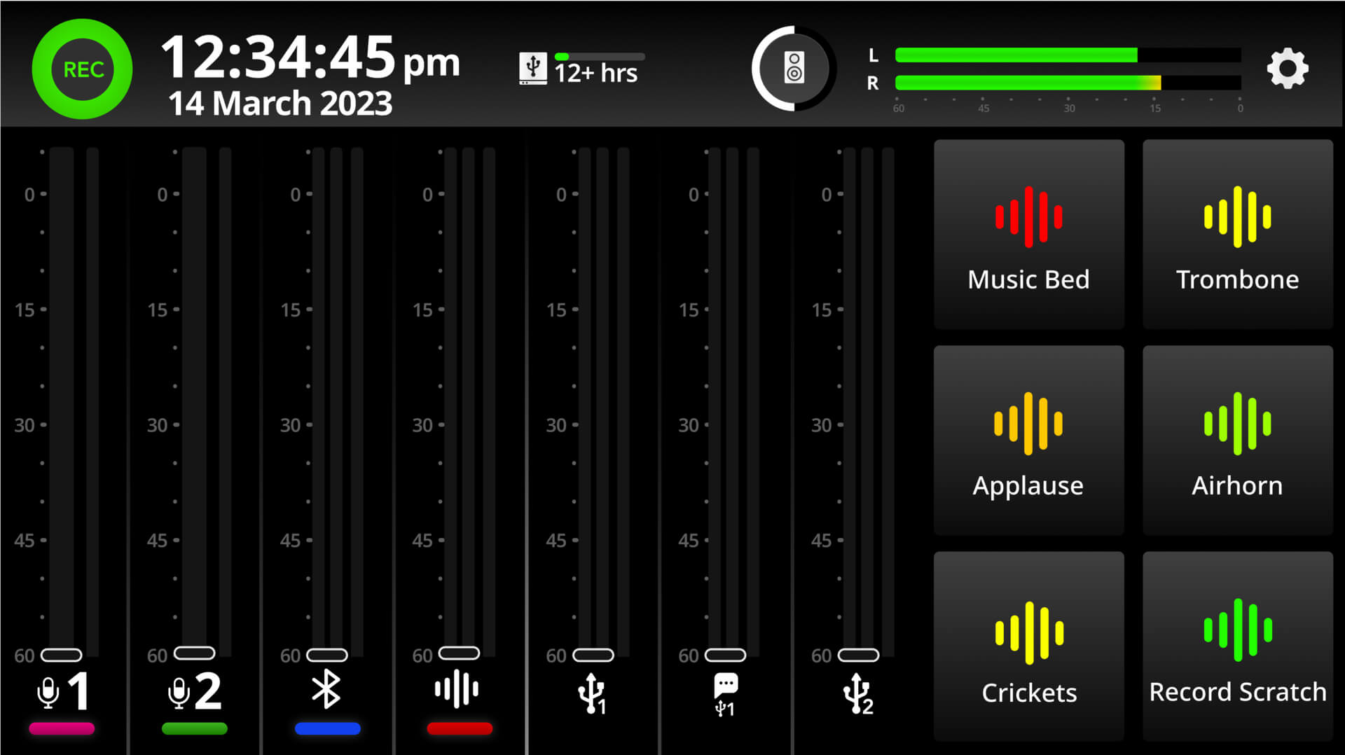 RØDECaster Duo default mixer screen